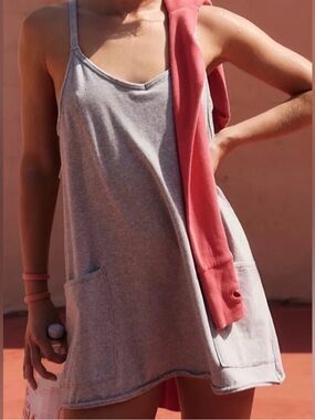 Free People Grey Hot Shot Mini Dress/ Romper. NWOT